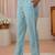 libas blue striped woven design straight suit set