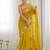 Mustard women ethnic motifs sequinned saree with blouse piece