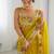 Mustard women ethnic motifs sequinned saree with blouse piece