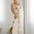 White floral sequinned saree