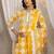 libas yellow geometric printed straight suit set with dupatta