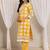 libas yellow geometric printed straight suit set with dupatta