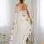 White floral sequinned saree