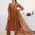 libas rust floral print a-line suit set with dupatta