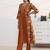 libas rust floral print a-line suit set with dupatta