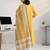 women striped regular thread work kurta with trousers & with dupatta