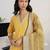 women striped regular thread work kurta with trousers & with dupatta