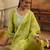 women ethnic motifs printed regular thread work kurta with trousers & with dupatta