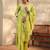 women ethnic motifs printed regular thread work kurta with trousers & with dupatta