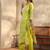 women ethnic motifs printed regular thread work kurta with trousers & with dupatta
