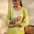 women ethnic motifs printed regular thread work kurta with trousers & with dupatta