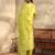 women ethnic motifs printed regular thread work kurta with trousers & with dupatta