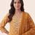 women ethnic motifs printed regular kurta with trousers & with dupatta