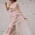 Rose embellished embroidered organza heavy work saree