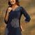 indigo blue bandhani printed cotton straight suit set