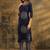 indigo blue bandhani printed cotton straight suit set