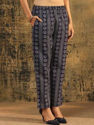 indigo blue bandhani printed cotton straight suit set 7