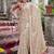 Cream floral  chiffon bagru saree