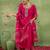women ethnic motifs yoke design regular kurta with trousers & with dupatta