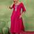 women ethnic motifs yoke design regular kurta with trousers & with dupatta