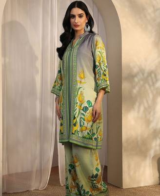 women floral printed regular kurta with palazzos & with dupatta 2