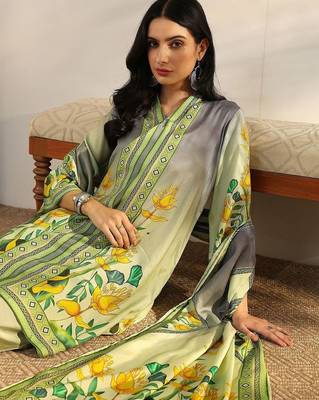 women floral printed regular kurta with palazzos & with dupatta 4