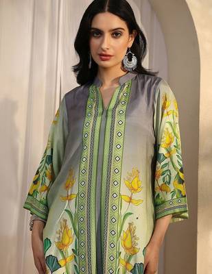 women floral printed regular kurta with palazzos & with dupatta 6