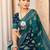 Teal ethnic motifs zari poly georgette saree