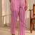 libas pink floral printed cotton a-line suit set with dupatta