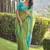 Green ethnic motifs printed saree