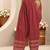 red floral printed cotton a-line suit set with dupatta