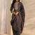 women ethnic motifs printed regular thread work kurta with trousers & with dupatta