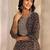 women ethnic motifs printed regular thread work kurta with trousers & with dupatta