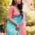 Blue leheriya printed saree with blouse