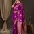 Purple purple & gold-toned woven design zari designer banarasi saree