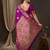 Purple purple & gold-toned woven design zari designer banarasi saree