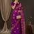 Purple purple & gold-toned woven design zari designer banarasi saree