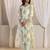 off white floral printed chanderi silk straight suit set with dupatta