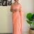 Peach embellished  georgette saree