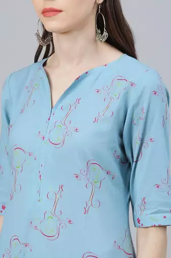 women ethnic motifs embroidered kurta with palazzo & dupatta