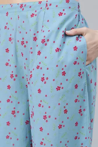 women ethnic motifs embroidered kurta with palazzo & dupatta