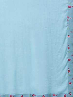 women ethnic motifs embroidered kurta with palazzo & dupatta 5