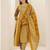 ethnic motifs printed round neck thread work straight kurta with trousers & dupatta