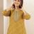ethnic motifs printed round neck thread work straight kurta with trousers & dupatta