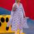 women ethnic motifs printed regular thread work kurta with trousers & with dupatta
