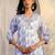 women ethnic motifs printed regular thread work kurta with trousers & with dupatta