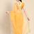 Mustard mustard & silver-coloured organza saree with embroidered border
