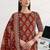 women ethnic motifs printed regular kurta with trousers & with dupatta