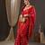 Red ethnic motifs zari banarasi saree