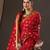 Red ethnic motifs zari banarasi saree